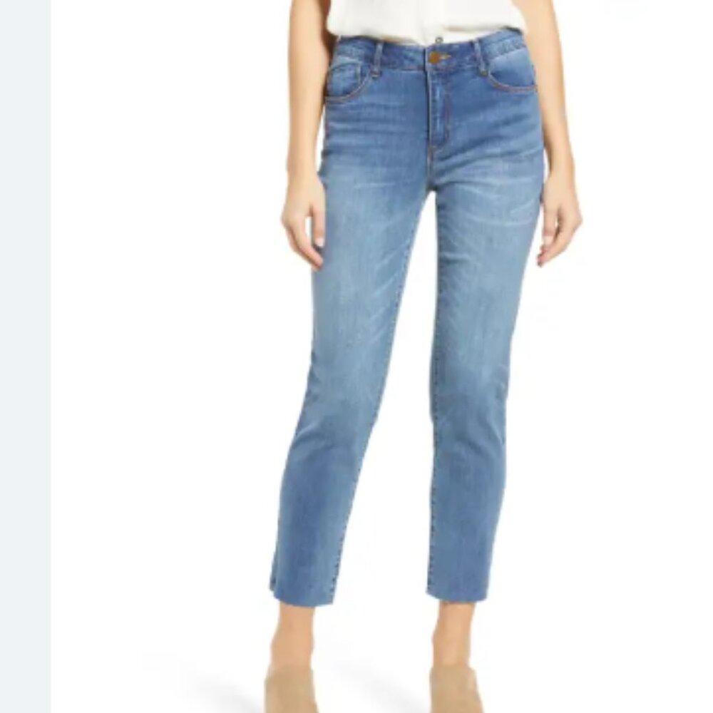 Wit & Wisdom 'Ab'Solution Raw Hem Slim Straight Jeans - Size 6 - Medium Wash - Picture 8 of 8